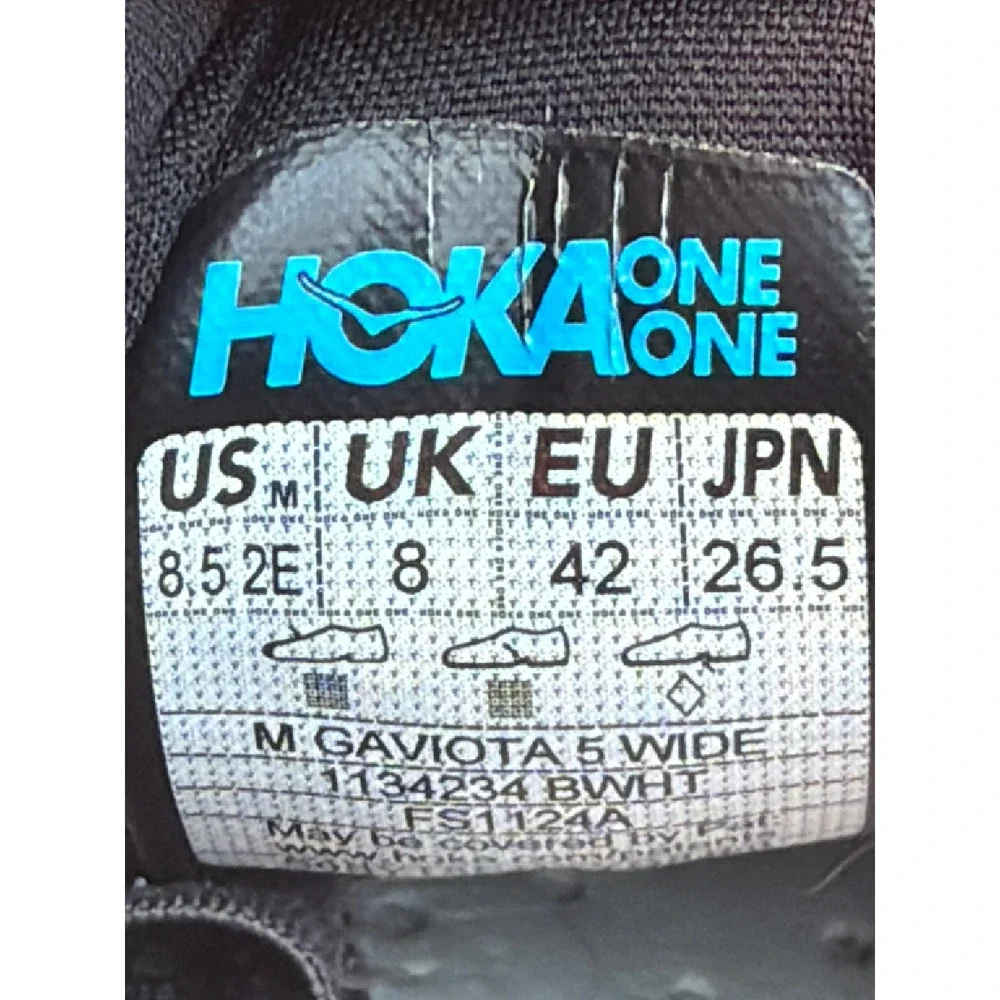 Hoka Gaviota 5 Wide Black White Mens 8.5 2E Stability Running Shoes 1134234 BWHT